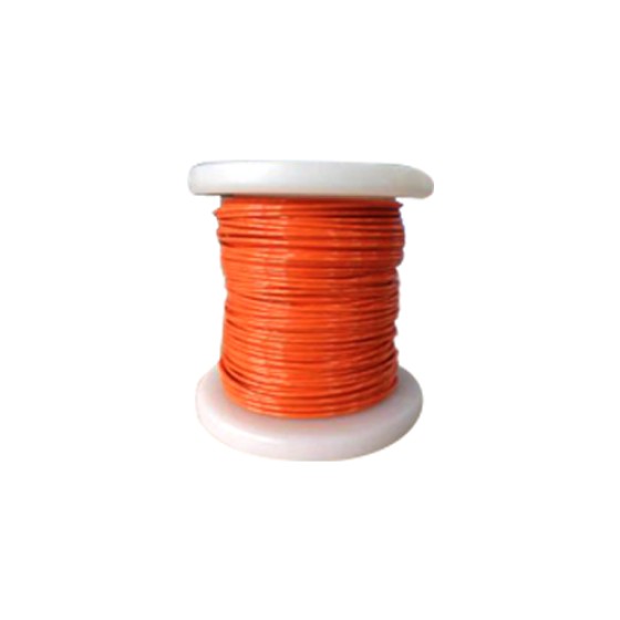 Three-layer insulated wire with wrapped insulation (orange-yellow)