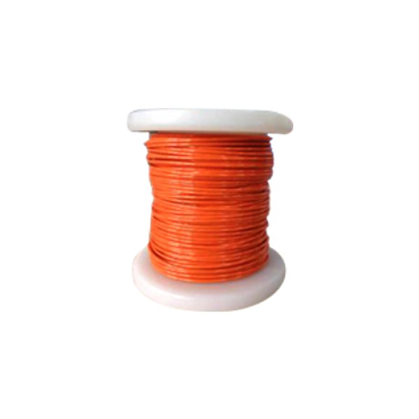 Three-layer insulated wire with wrapped insulation (orange-yellow)