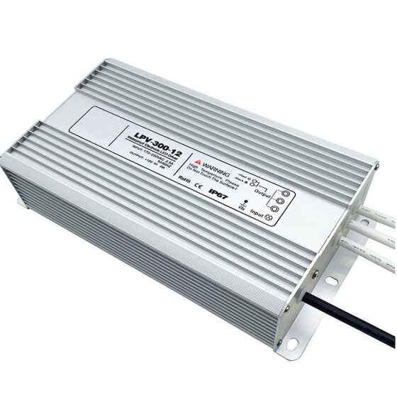 300W Waterproof Industrial LED Power Supply, 12V 25A Three-Output, IP67 Street Light Special Switching Power Supply